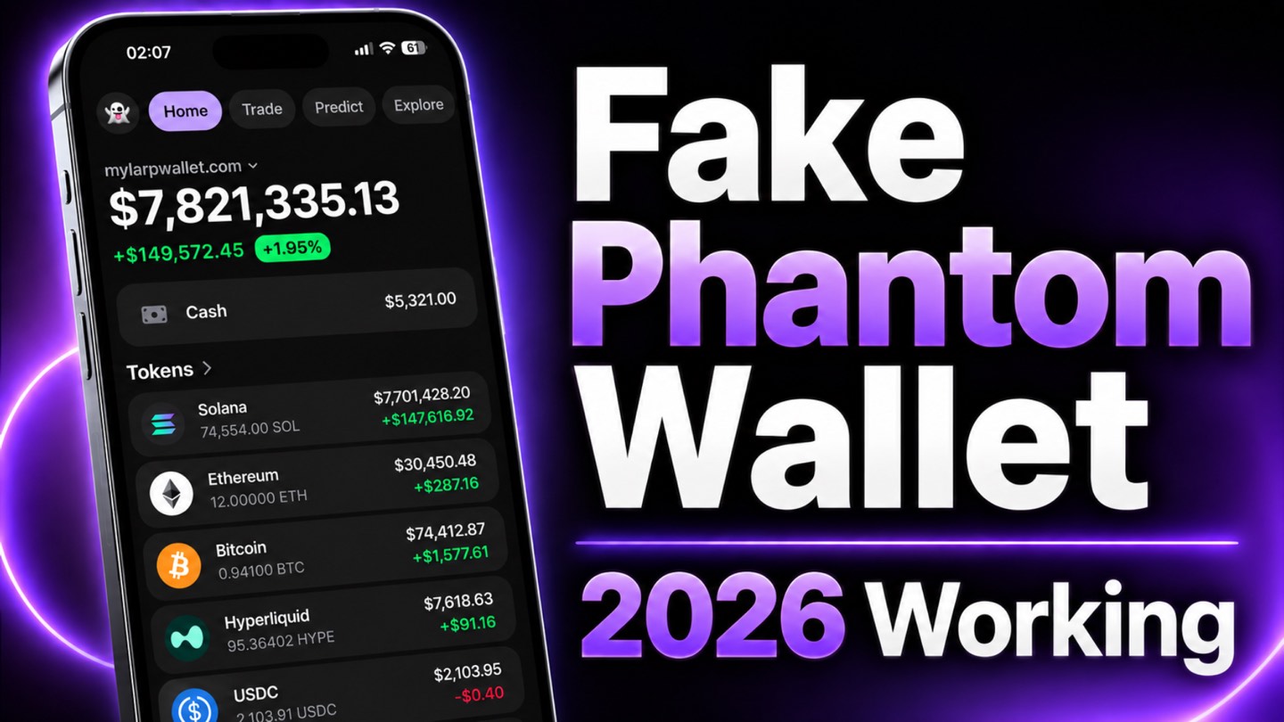Thumbnail of the tutorial: a phone showing a wallet with a balance above seven million dollars, beside the video title.